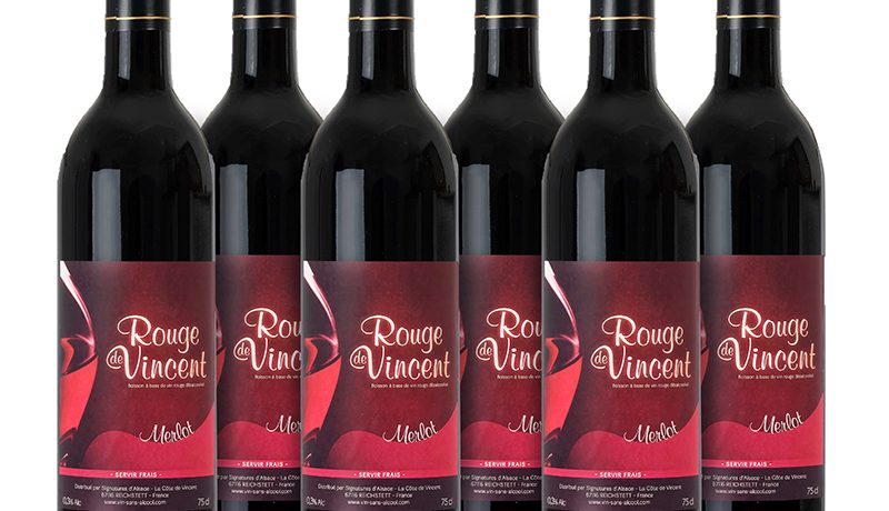 Vin rouge sans alcool - 100% Merlot - La Côte de Vincent
